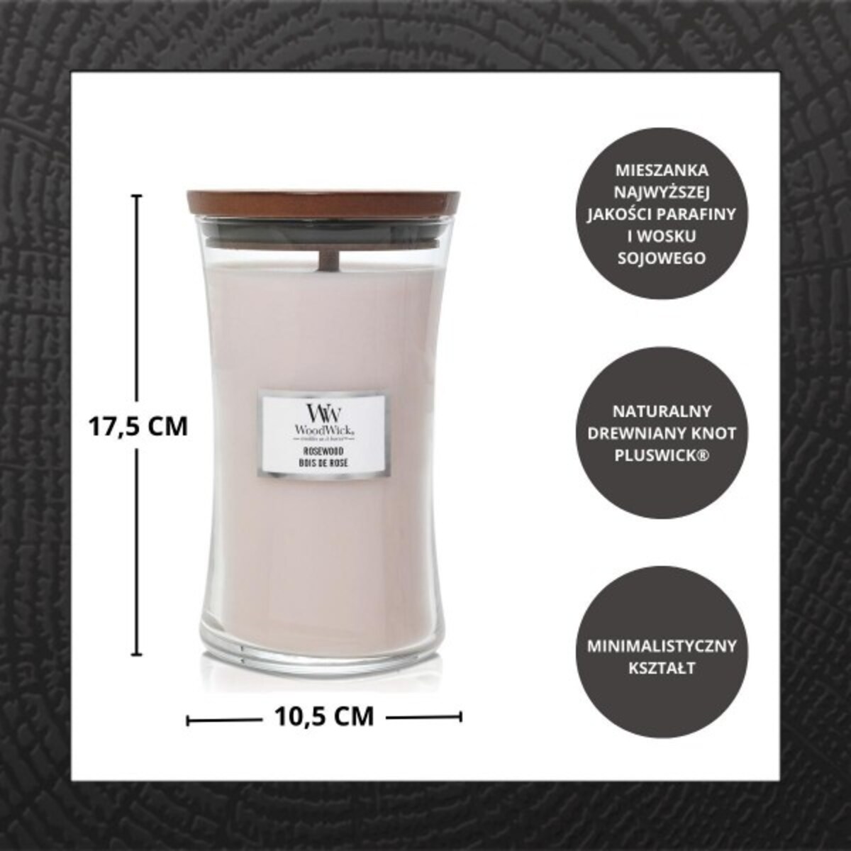 WoodWick świeca duża ROSEWOOD