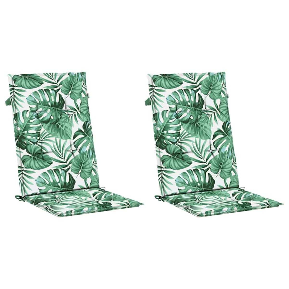 vidaXL Poduszki na krzesła ogrodowe, 2 szt., wzór w liście, tkanina