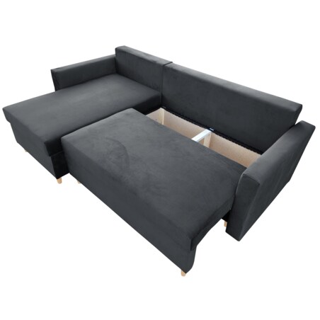 Uniwersalny narożnik z funkcją spania MON - grafitowy