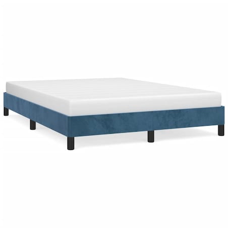 vidaXL Rama łóżka, ciemnoniebieska, 140x190 cm, aksamitna