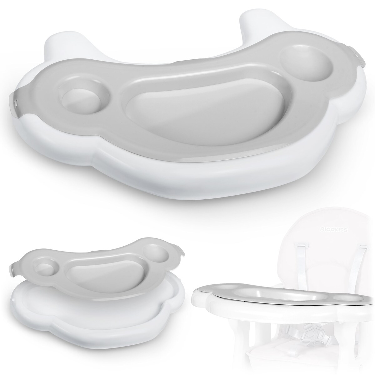 Tacka do krzesełka do karmienia Ricokids Sinco szara