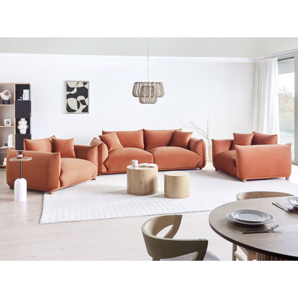 Sofa 3-osobowa welurowa złoty brąz LUVOS