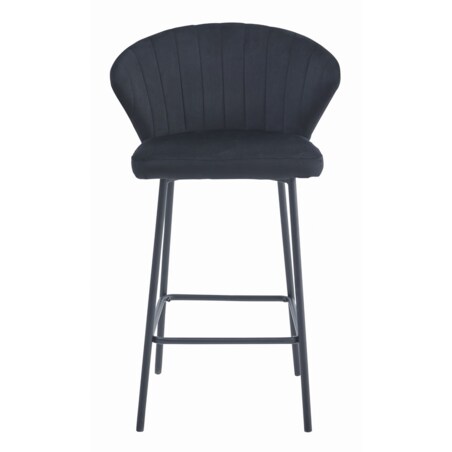 Hoker Do Jadalni Kuchni Baru Wysoki Gatta - Czarny Aksamit / Nogi Czarne