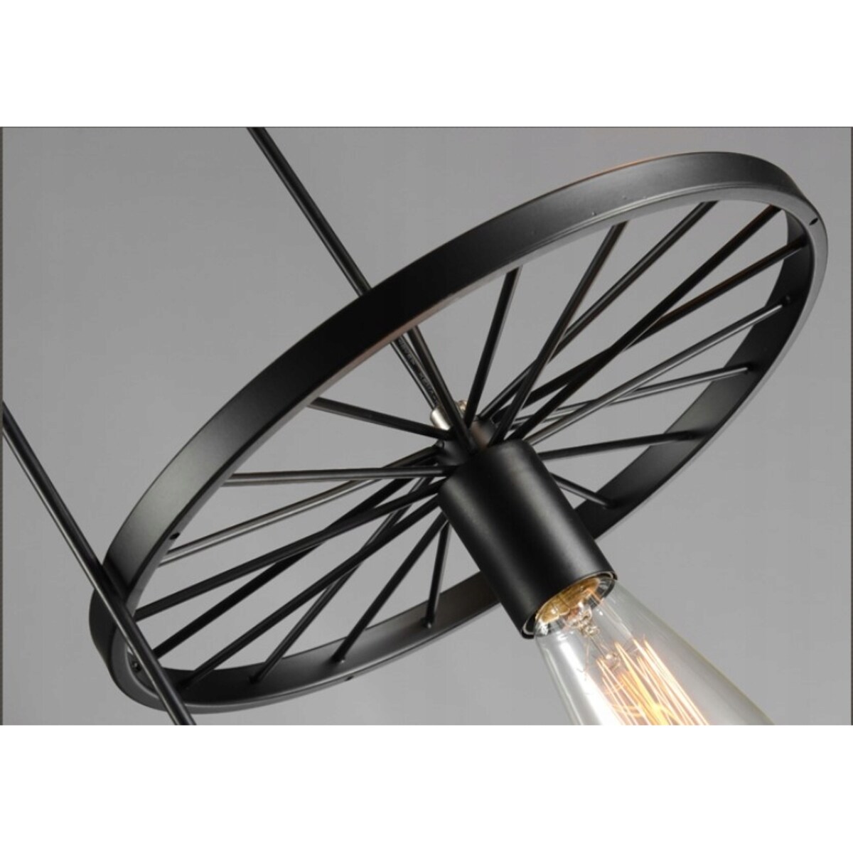 Lampa Sufitowa Czarna Żyrandol Loft Industrial