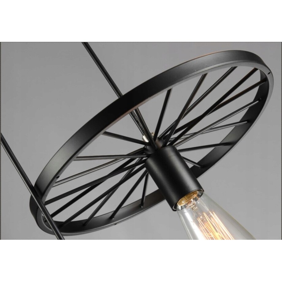 Lampa Sufitowa Czarna Żyrandol Loft Industrial