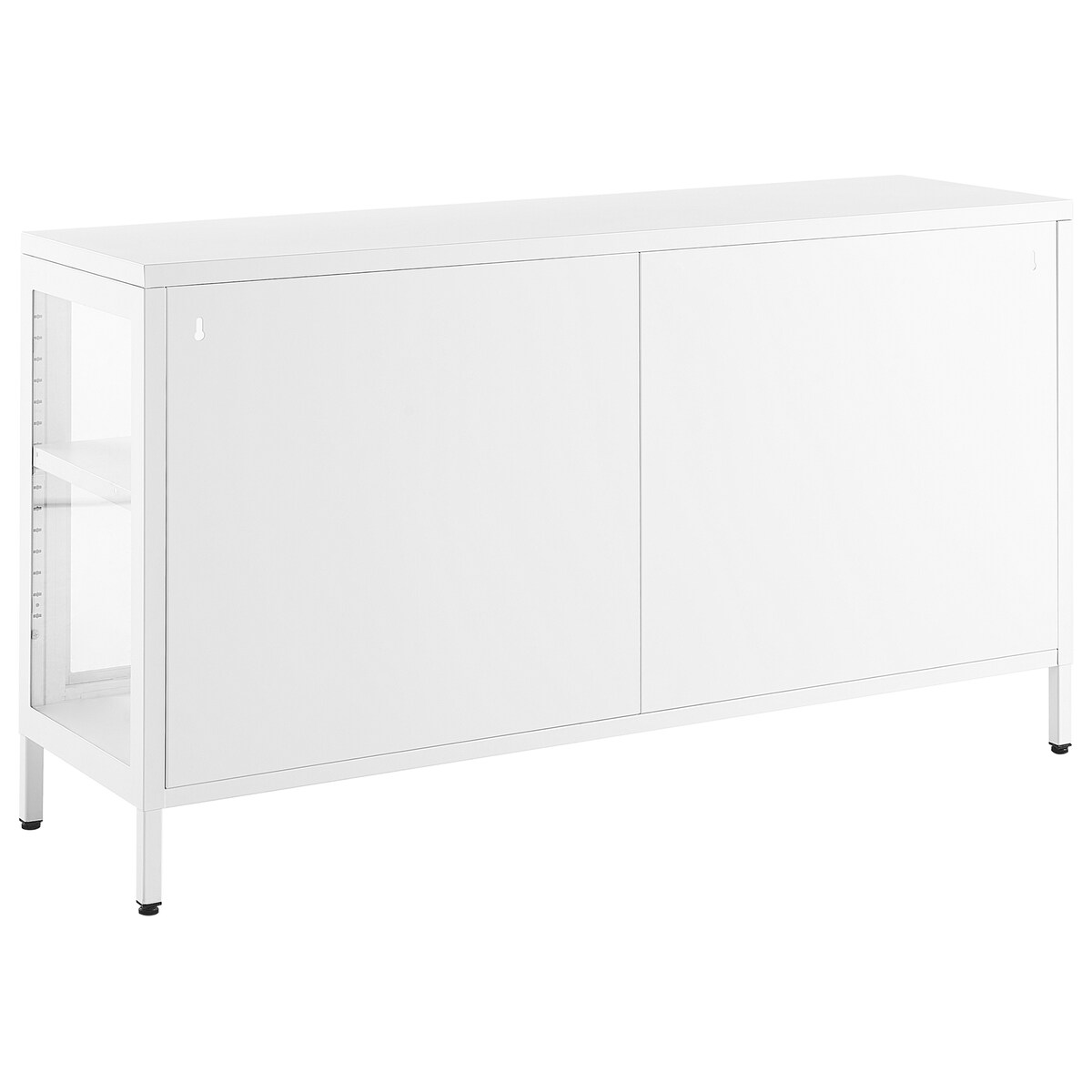 Szafka ze szklanymi drzwiami NEWPORT Metal 115 cm Biały