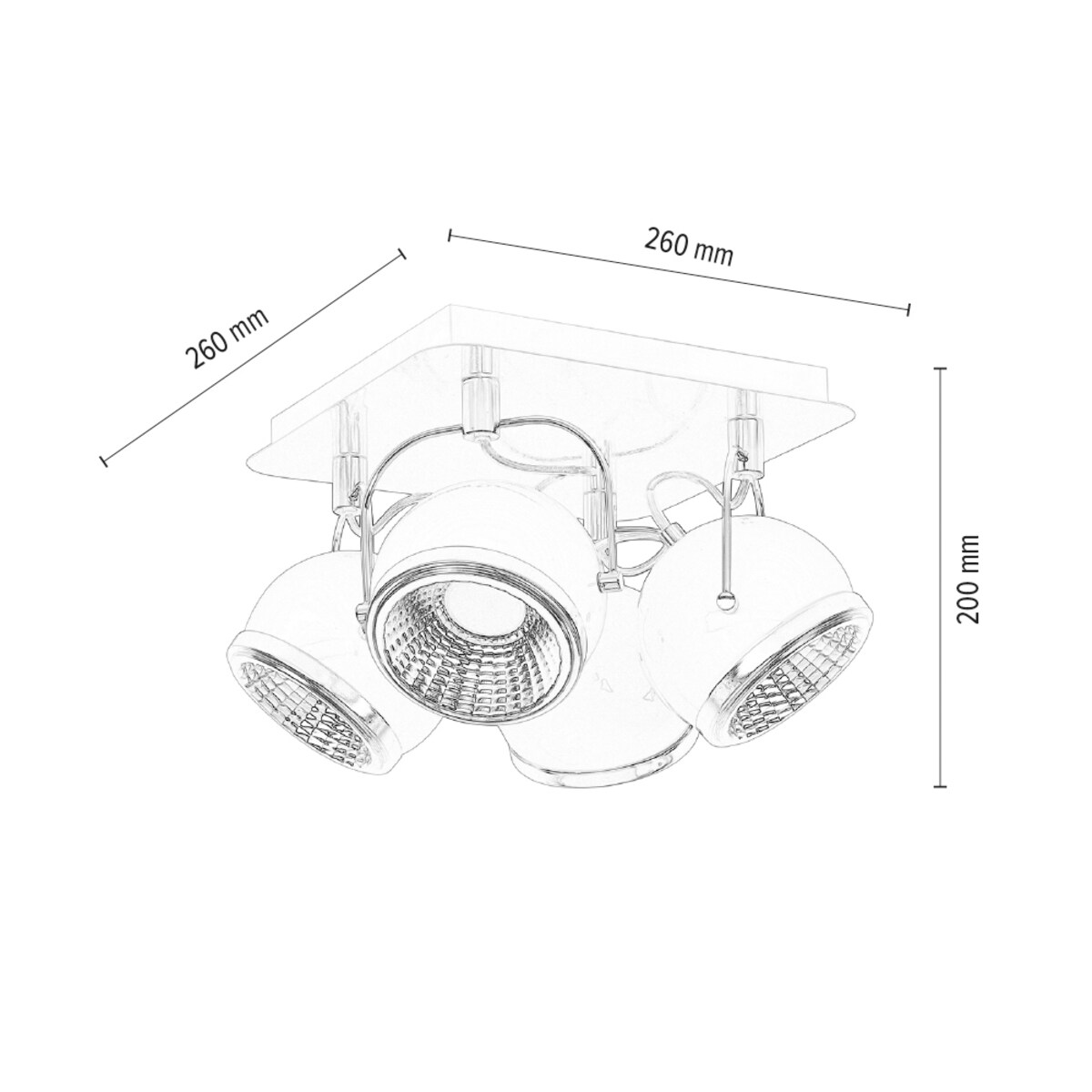 Lampa Sufitowa BRITOP Lighting 4xGU10 LED 6W Elegancka Biel w Klasycznym Stylu, Polski Producent, 1 szt.