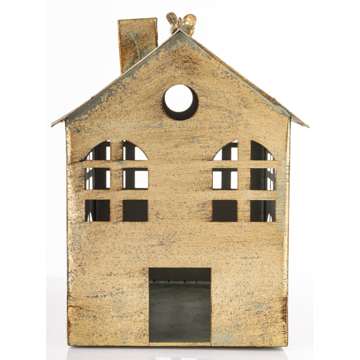 Dekoracja - metalowy domek 29,5x29x20,5 cm MUOYA