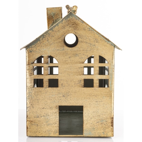 Dekoracja - metalowy domek 29,5x29x20,5 cm MUOYA