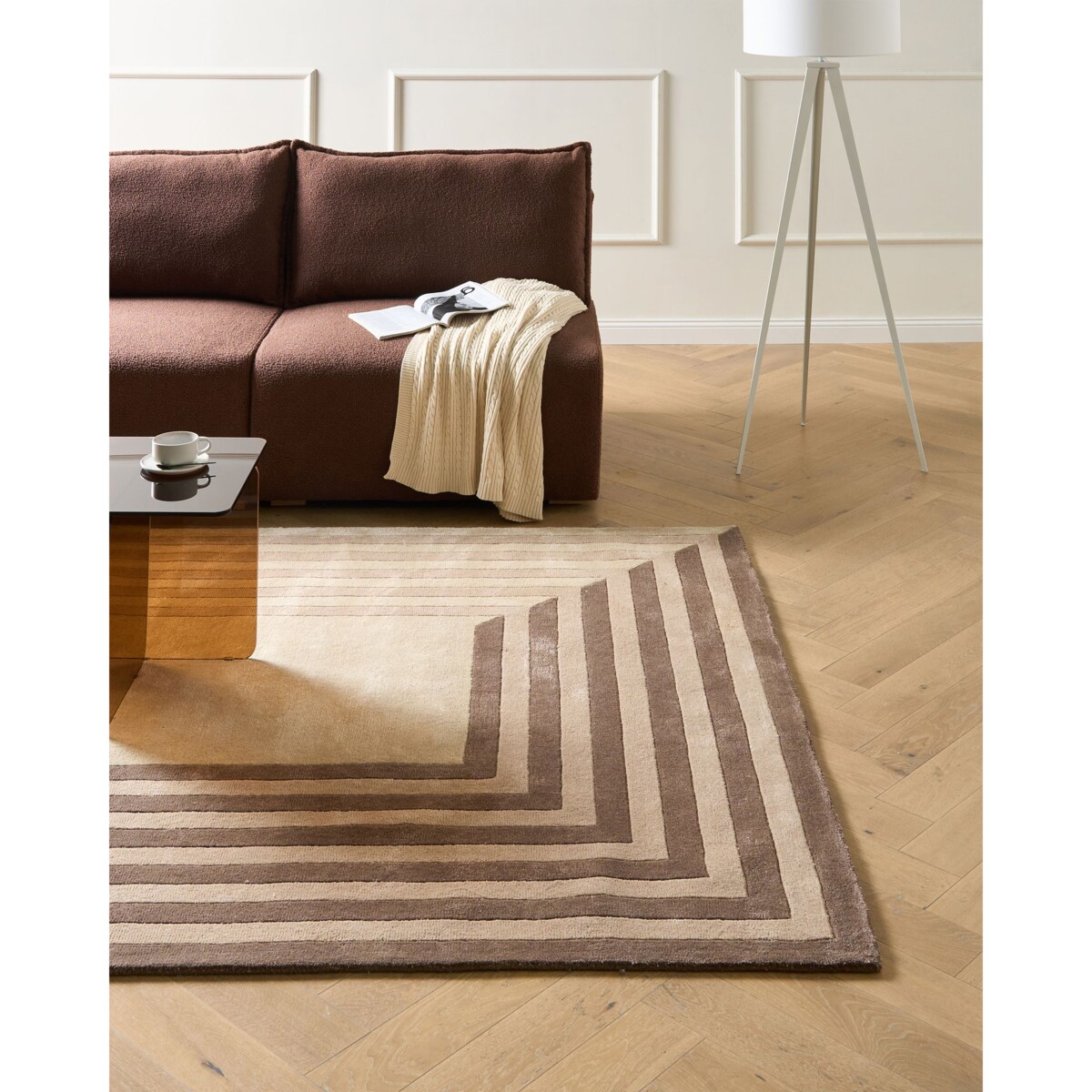 Dywan SARAI Beżowy 200 x 300 cm Wiskoza