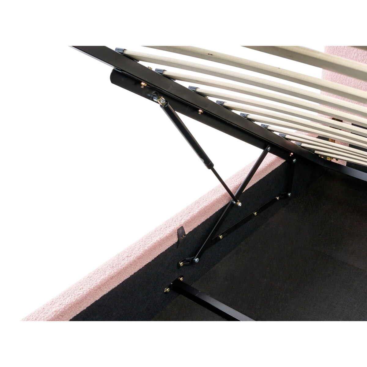 Łóżko z pojemnikiem Boucle BLAGNAC 90 x 200 cm Różowy