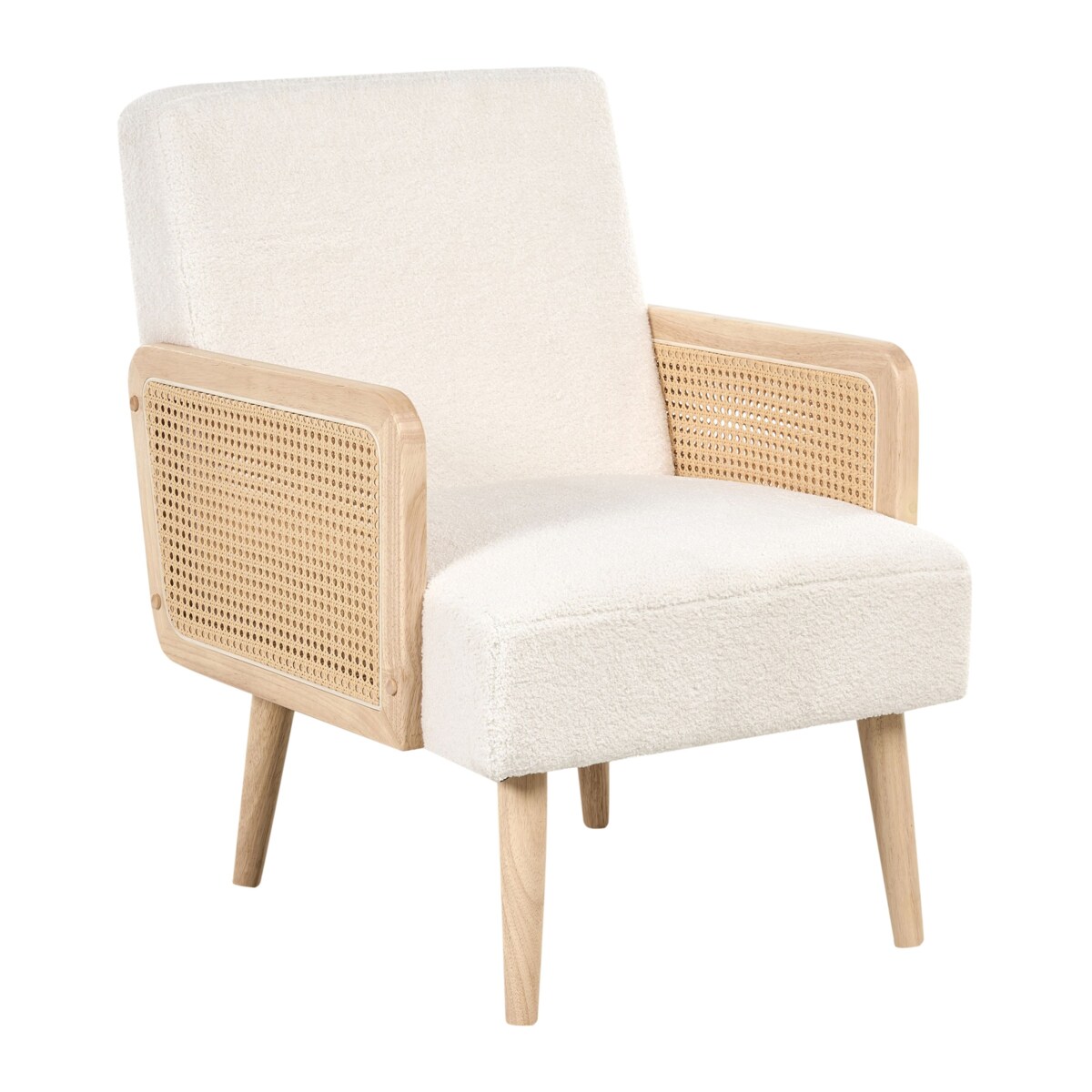 Fotel HOJBY Boucle Złamana biel