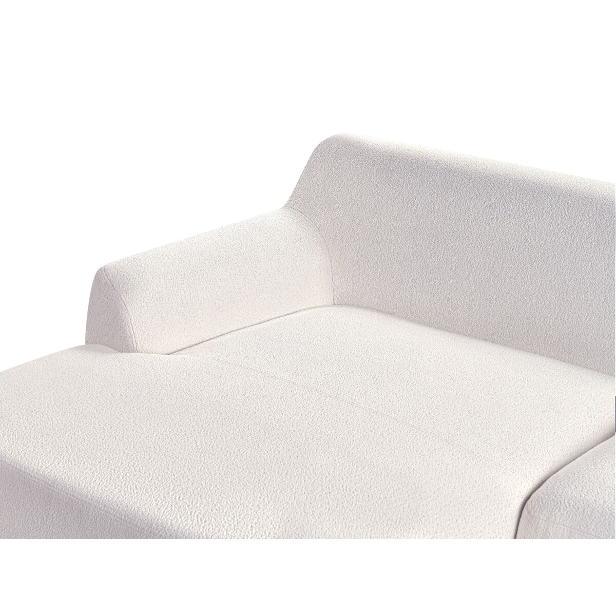 Sofa narożna prawostronna SOSJO Złamana biel Boucle Prawostronny