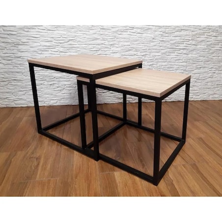 Stolik kawowy 2w1 CUBE dąb sonoma/czarny