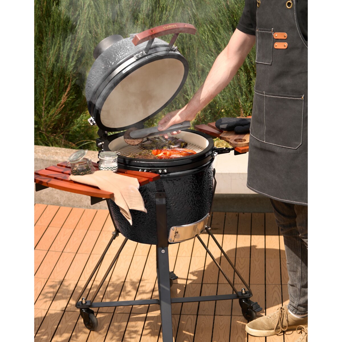 Grill węglowy KAMADO Ceramika Czarny