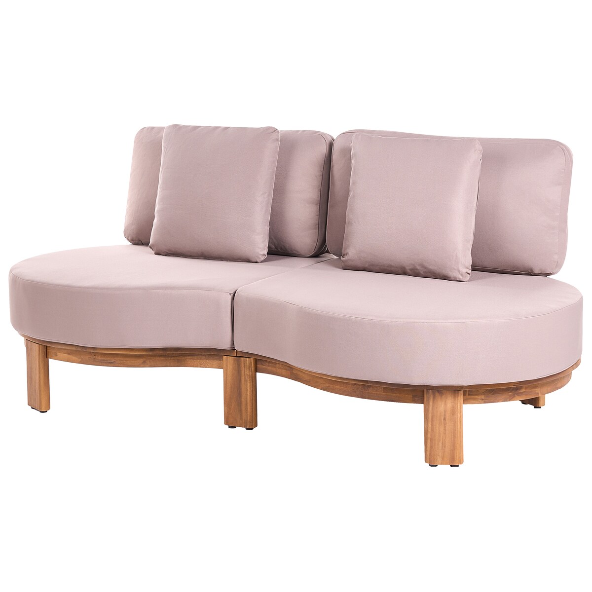 Sofa ogrodowa ze stolikiem dla 5 osób ARZELLO Drewno akacjowe Jasnobrązowy
