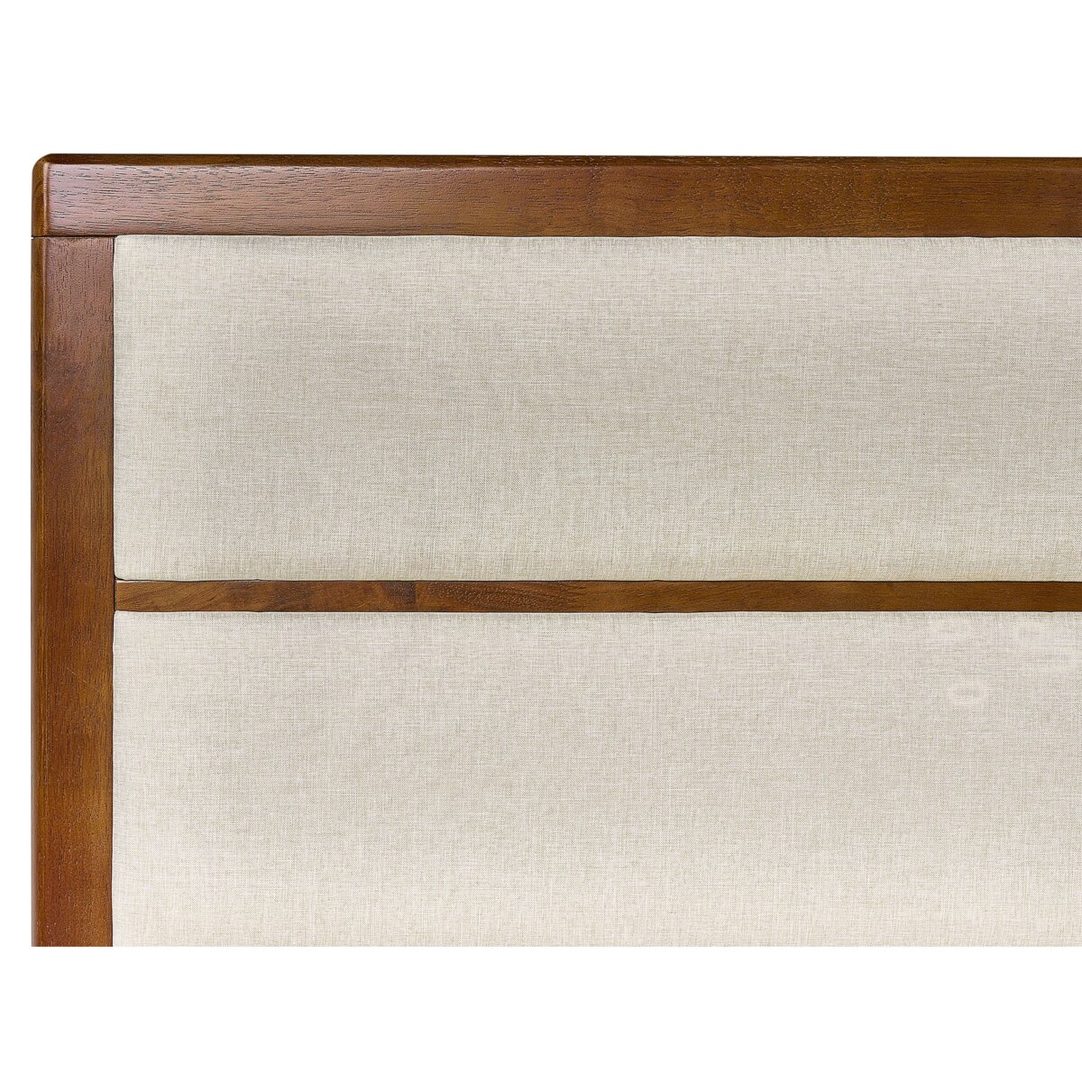 Łóżko 160 x 200 cm ciemne drewno z beżowym POISSY