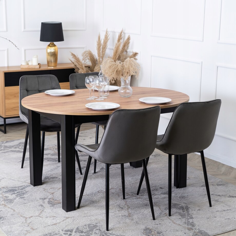 Krzesło Tapicerowane Welurowe Do Salonu Jadalni Kuchenne Szare CHRIS