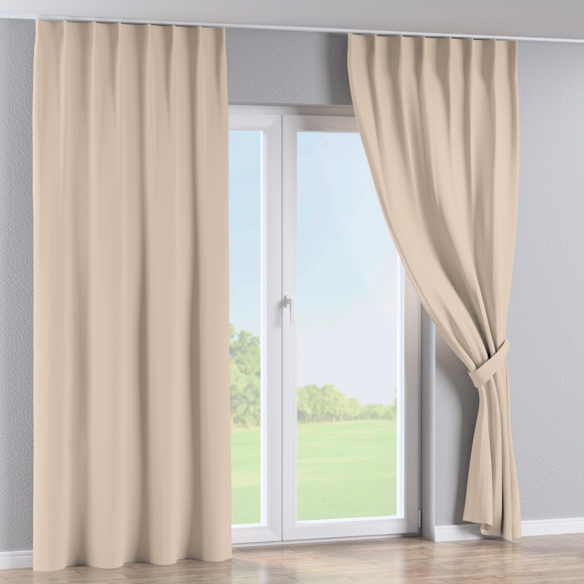 Zasłona na haczykach flex pojedynczych 130x245 kremowy beż