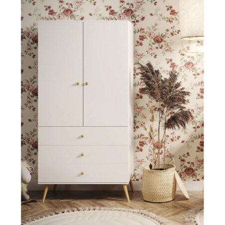 Szafa LEBEL z szufladami 3SZ 100cm biała mat