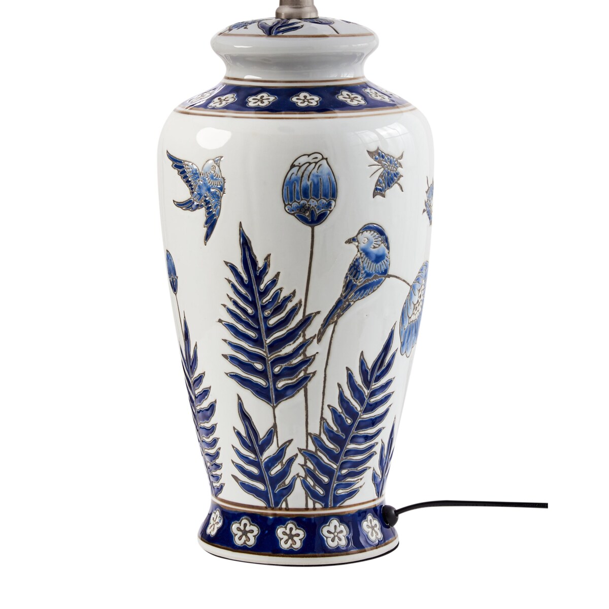 Lampa stołowa BIJELA Porcelana Biały/ niebieski