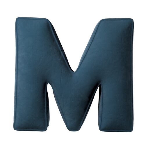 Poduszka literka M, pruski błękit, 35x40cm, Posh Velvet