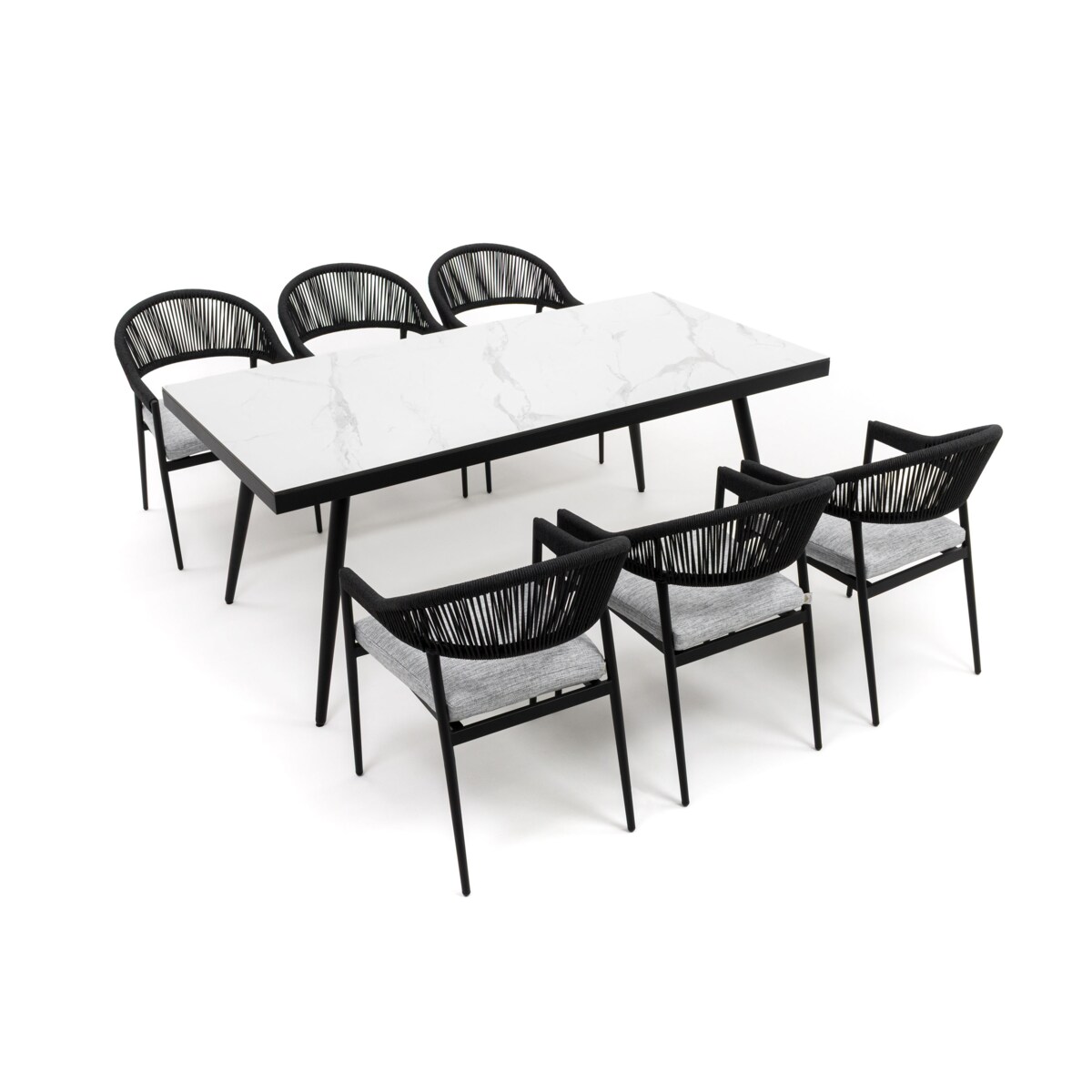 Zestaw mebli ogrodowych aluminiowe nowoczesne BELIZE biało szare