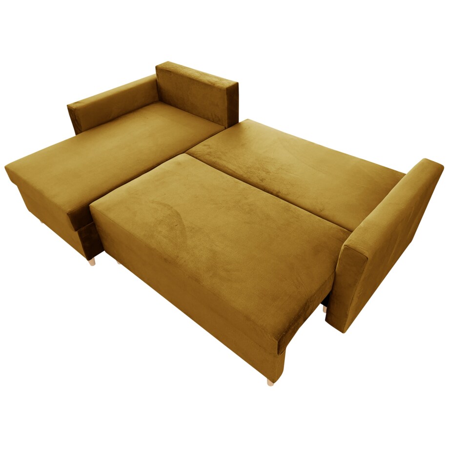 Uniwersalny narożnik z funkcją spania MON - musztardowy