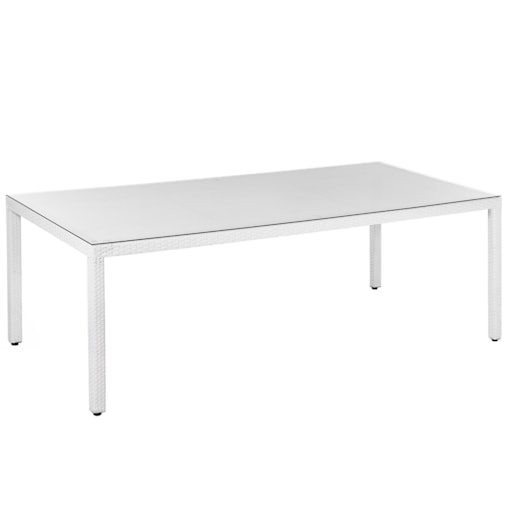 Stół ogrodowy z technorattanu 220 x 100 cm biały ITALY