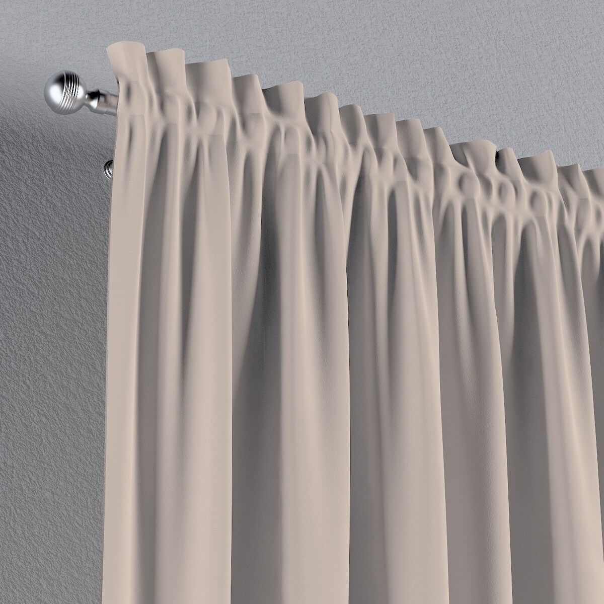 Zasłona na kanale z grzywką 1 szt. 130x260 jasnobeżowy