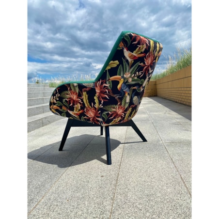 Fotel pikowany P01 ptaki egzotyczne