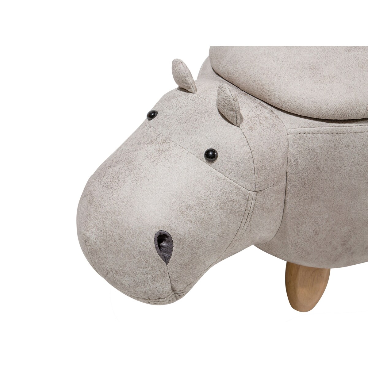 Pufa zwierzak ze schowkiem ekoskóra jasnoszara HIPPO