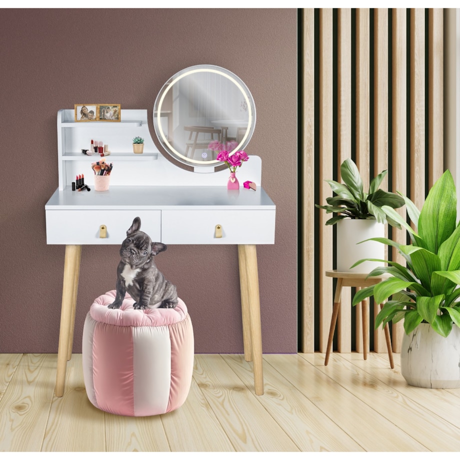 Toaletka Z Lustrem Scandi Kosmetyczna Skandynawska