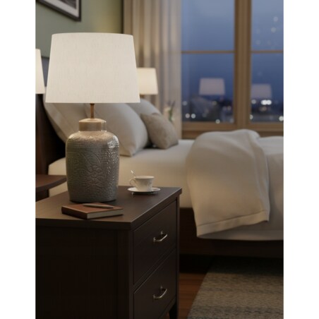 LAMPA STOŁOWA BIURKOWA NOCNA LOFT 42cm E27 SZARA DO SALONU SYPIALNI DOMU