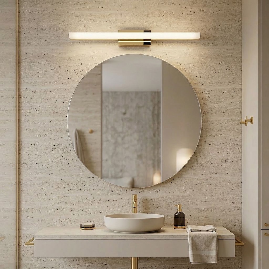 Kinkiet App1850-1W 80Cm Led Złoty, Metal, Tworzywo Sztuczne