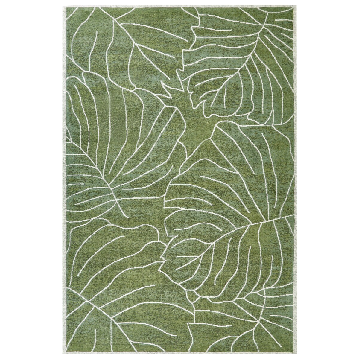 Dywan bawełniany w liście monstery 200 x 300 cm zielony SARMIN