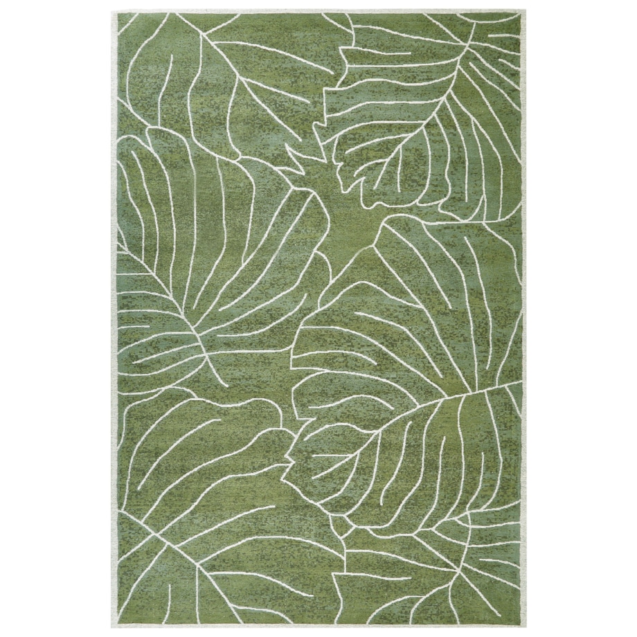 Dywan bawełniany w liście monstery 200 x 300 cm zielony SARMIN