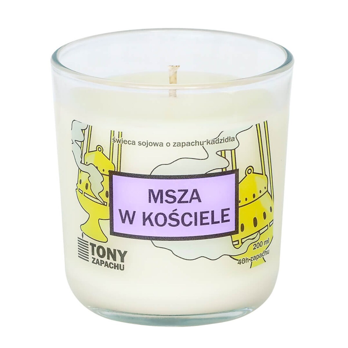 ŚWIECA SOJOWA O ZAPACHU "MSZA W KOŚCIELE" DLA BABCI DZIADKA I DLA ŻARTU