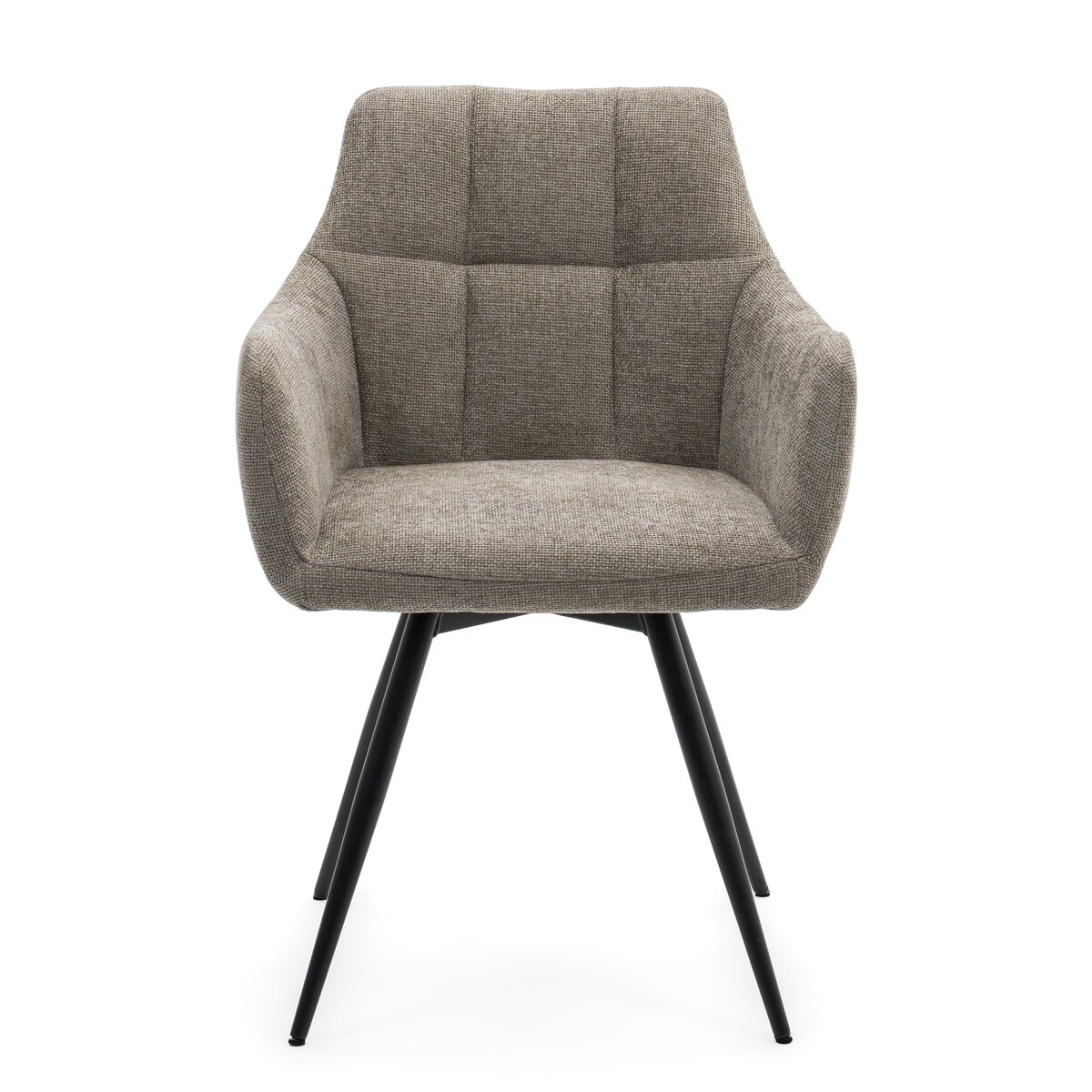 Krzesło tapicerowane obrotowe szenilowe do salonu LUGANO beżowe