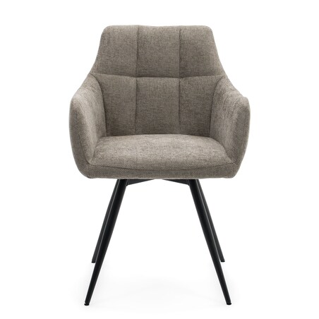 Krzesło tapicerowane obrotowe szenilowe do salonu LUGANO beżowe