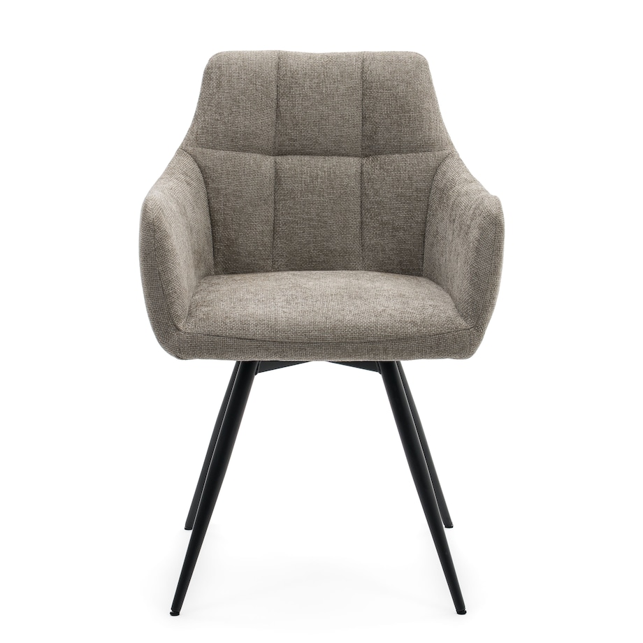 Krzesło tapicerowane obrotowe szenilowe do salonu LUGANO beżowe