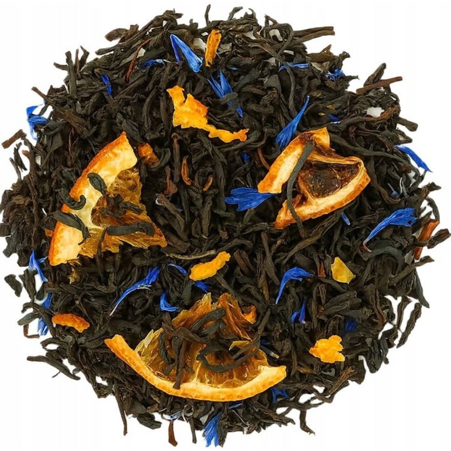 Herbata czarna EARL GREY DELUXE pomarańcze bławatek limonki na prezent 120g