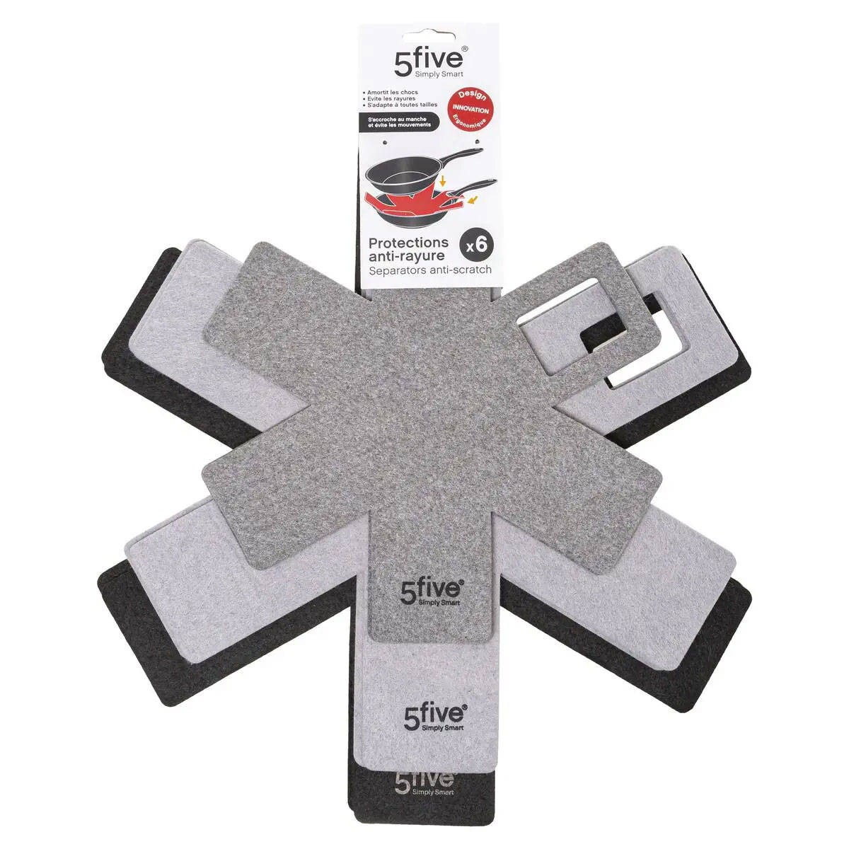 Przekładki do patelni, garnków BAIZE, filcowe, 6 sztuk