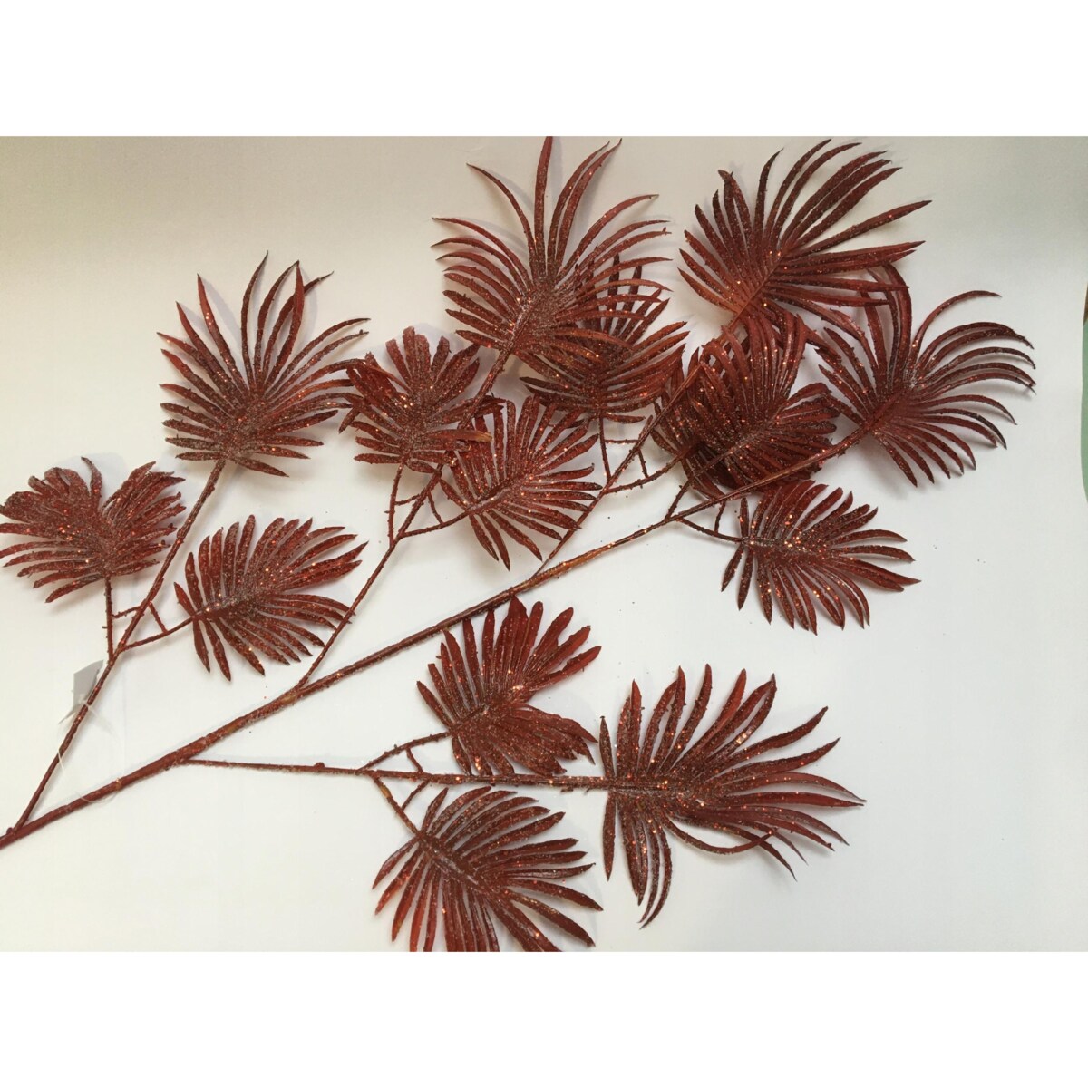 GAŁĄZKA DUŻY LIŚĆ PALMY czerwony dodatek święta dekoracja stołu stroika