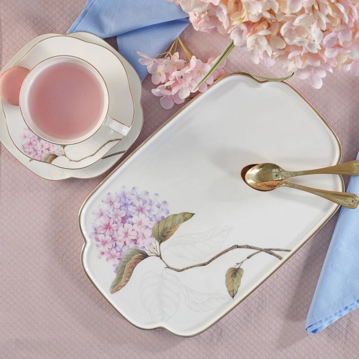 VILLA ITALIA Patera do ciasta porcelanowa Talerz 31,5 x 20,5 cm MAGIC BLOOMS