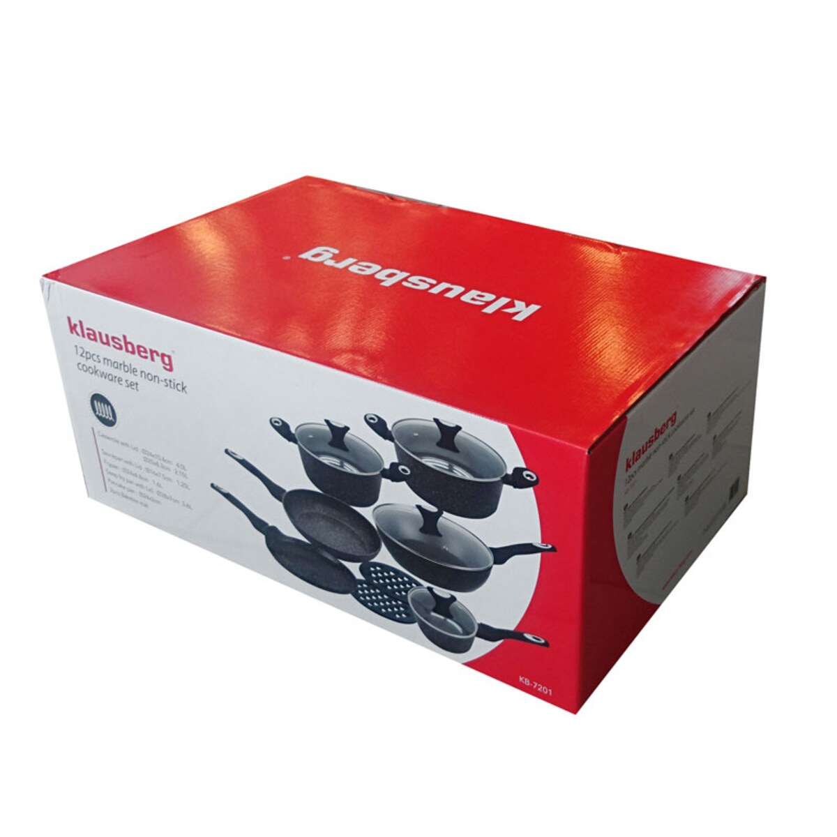 Zestaw garnków z powłoką granitową Gold Marmo 12 ele KLAUSBERG