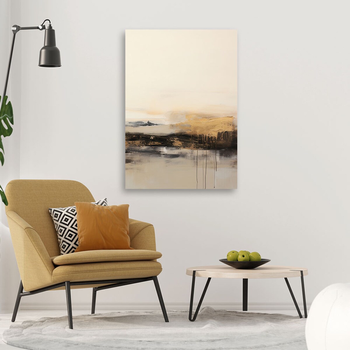 Obraz do salonu Nowoczesna Abstrakcja Beżowy Loft 70x100