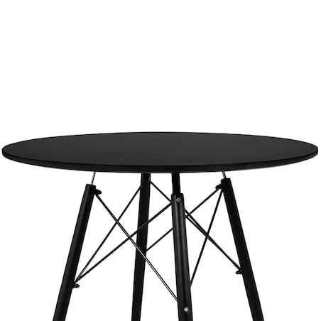 Stół 80 cm okrągły skandynawski nowoczesny do salonu jadalni czarny