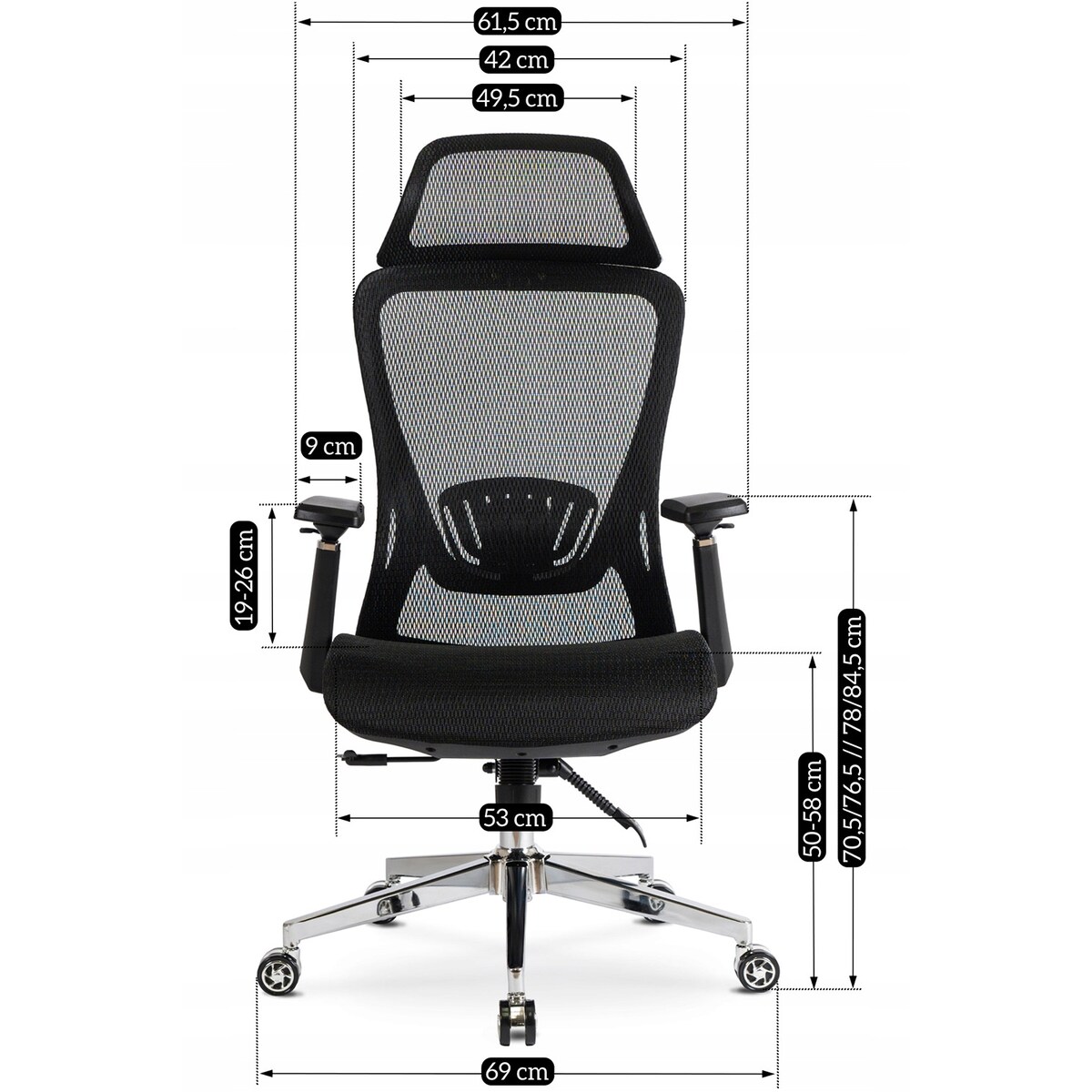 Fotel gamingowy obrotowy ergonomiczny regulowany do biurka czarny LITOS