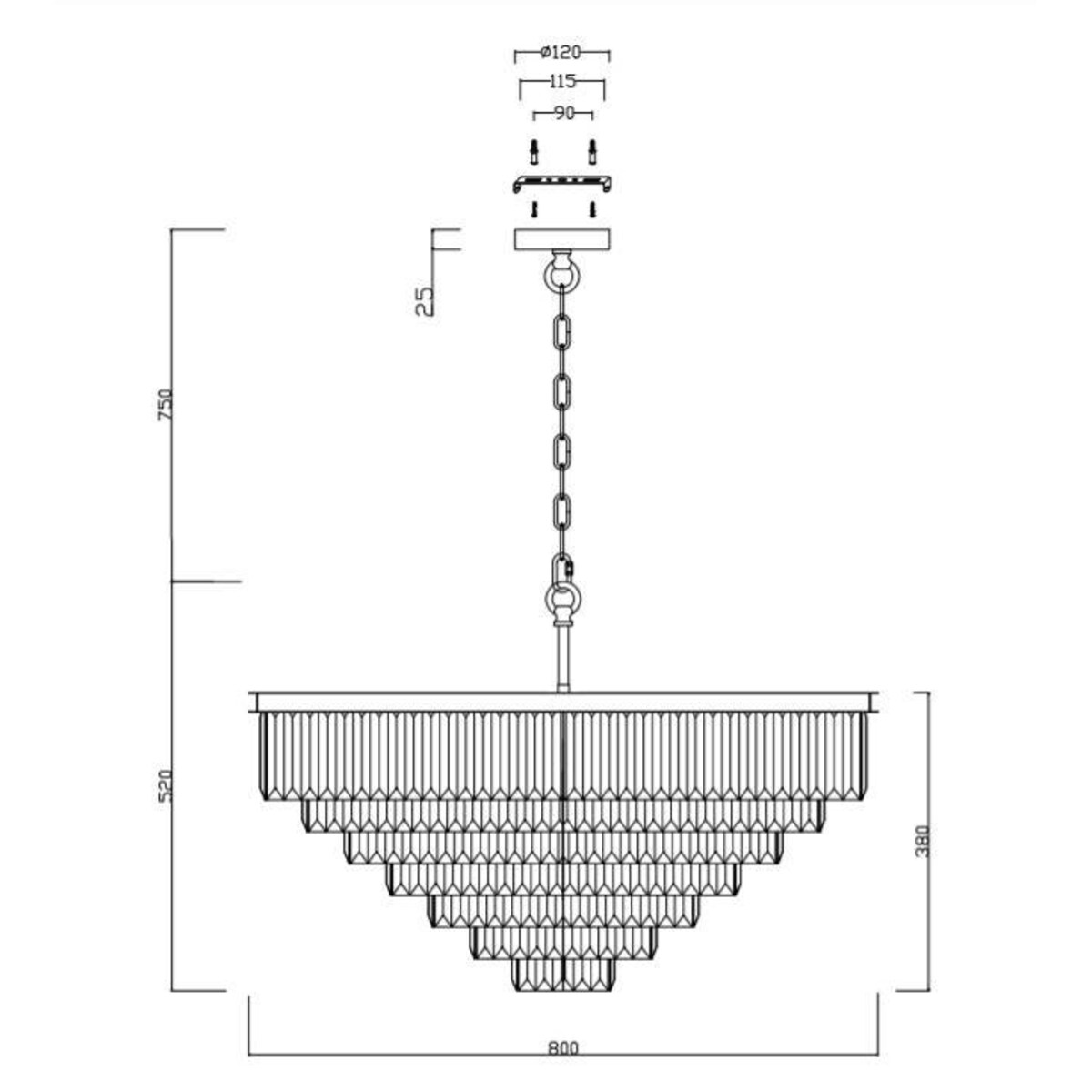 Pałacowy żyrandol Revero MOD085PL-16BS Mytoni kryształy mosiądz